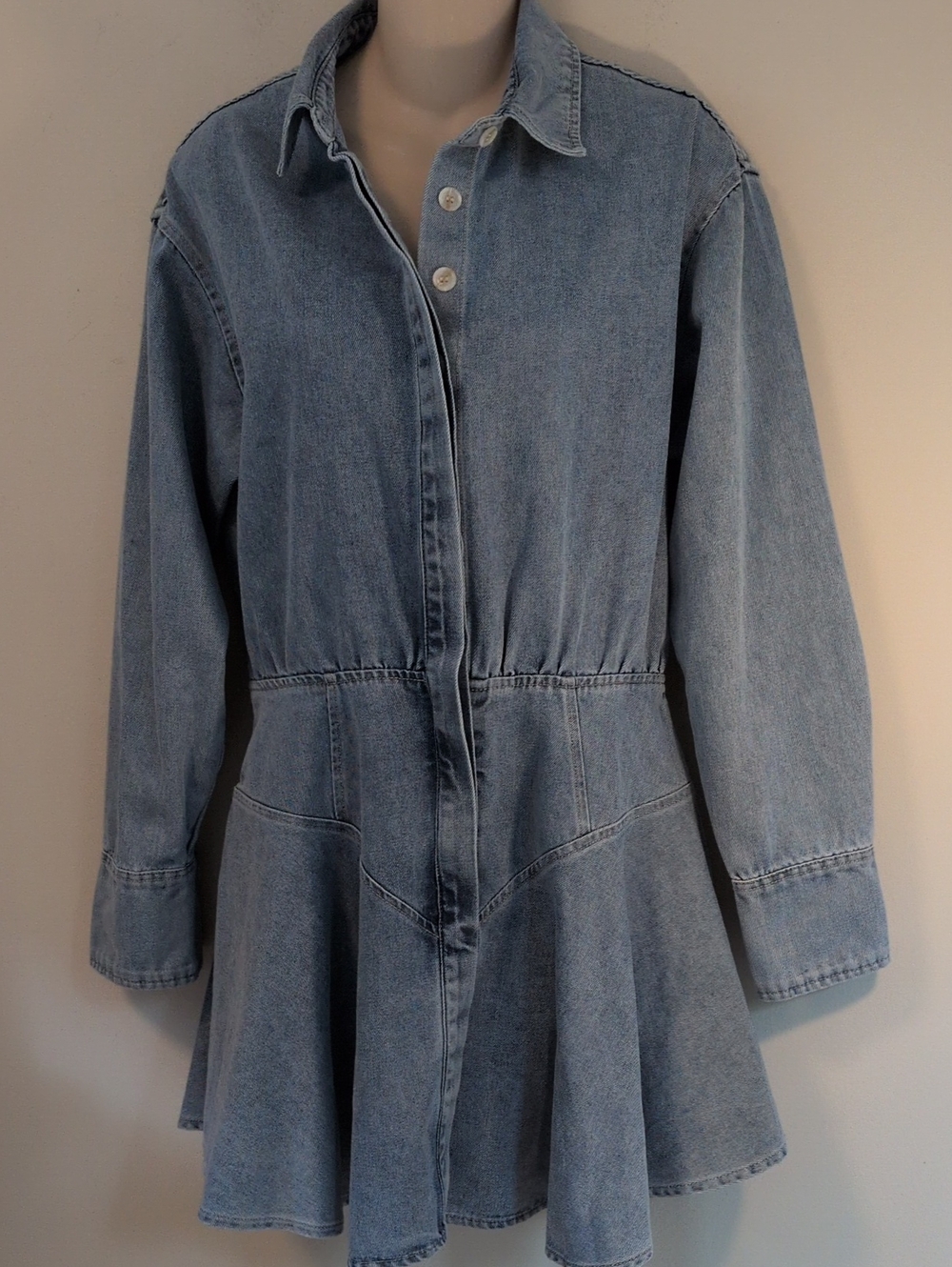Mon Renn Lain Denim Shirt Dress M - Picture 6 of 16